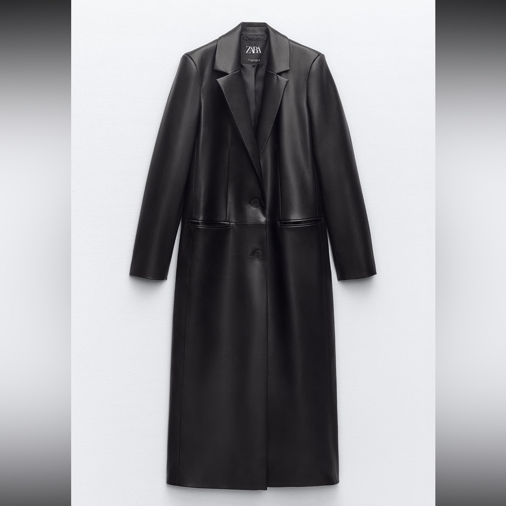 Long leather coat from Zara
